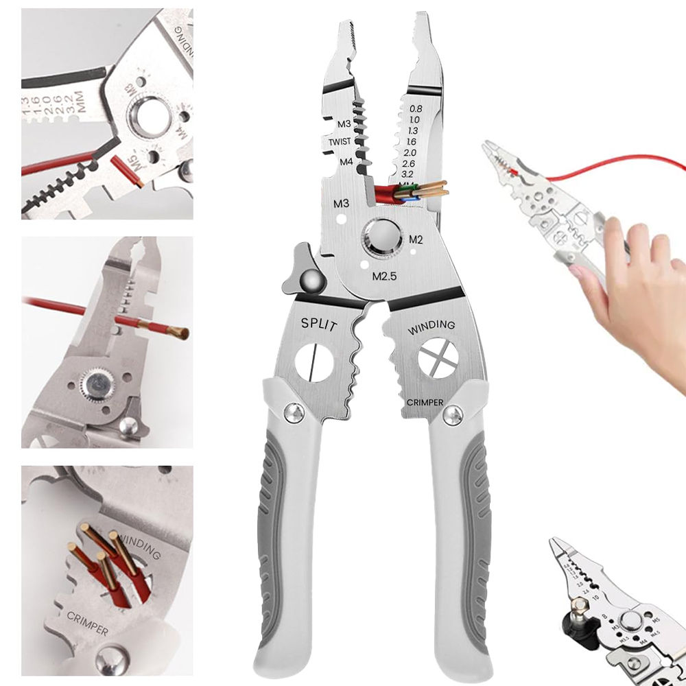 Kit Alicates Profissional para Eletricista 7 Peças em Aço com Design Ergonômi