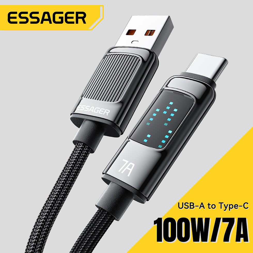 Miniatura: Essager 100W USB Type C Cable For Huawei P50 P40 Pro Honor OPPO Fast Charge 7A F