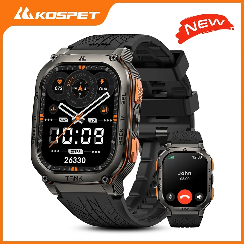 Thumbnail: KOSPET TANK M3 Ultra GPS Smart Watch for Men Stainless Steel 5ATM Waterproof Blu