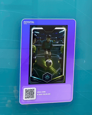 Mesa de Pebolim AI Phygital em ambiente de evento, com visual esportivo inspirado na Copa do Mundo e experiência interativa com inteligência artificial.