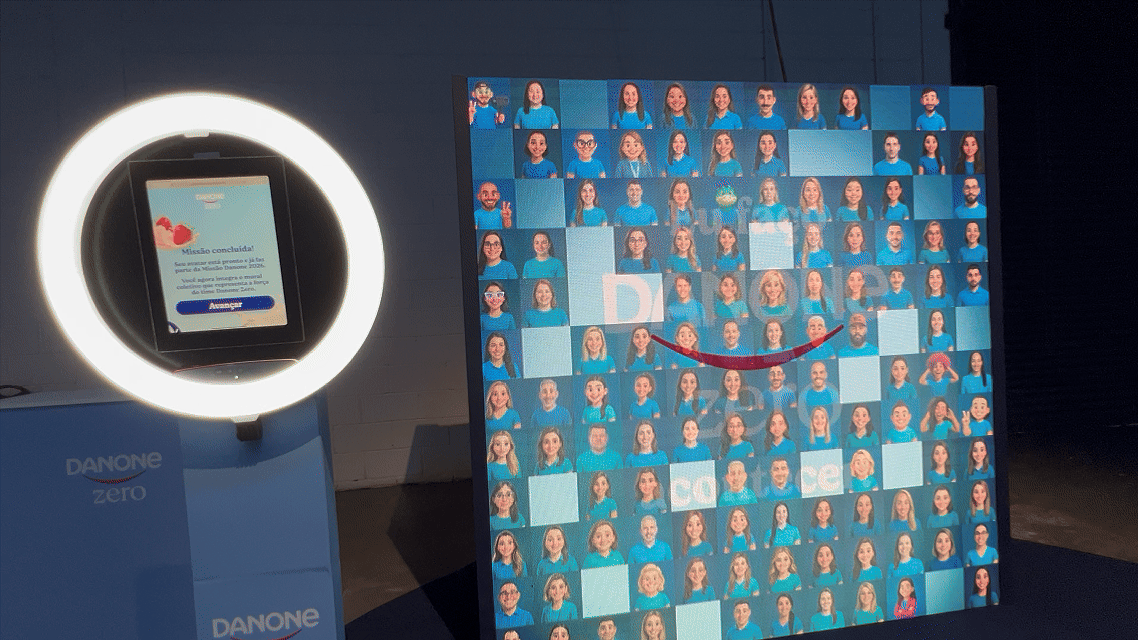 Engajamento do público em ativação interativa da Danone desenvolvida pela Phygital Solutions