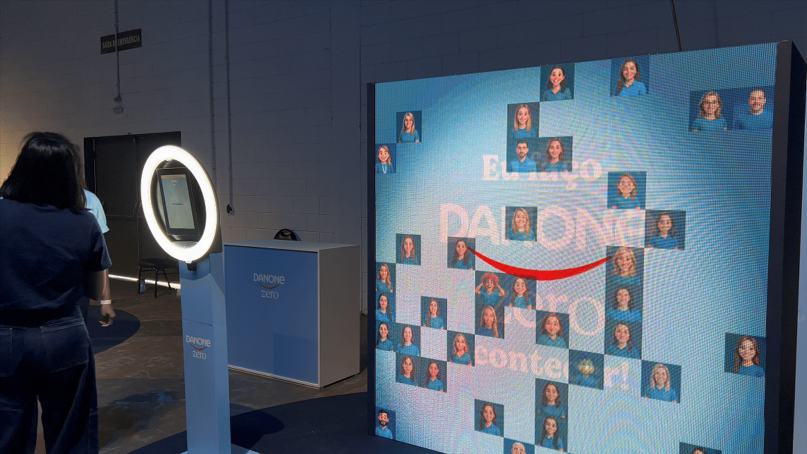 Engajamento do público em ativação interativa da Danone desenvolvida pela Phygital Solutions