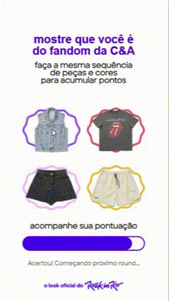 Experiências imersivas da Phygital Solutions e Just Live no estande da C&A no Rock in Rio, com games, prêmios e conteúdos exclusivos.