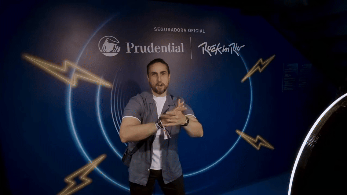 Ativações da Phygital Solutions no Rock in Rio 2026 com Beat Hero, Capture Booth, reconhecimento facial, Social Wall, Roaming Booth e impressão personalizada.