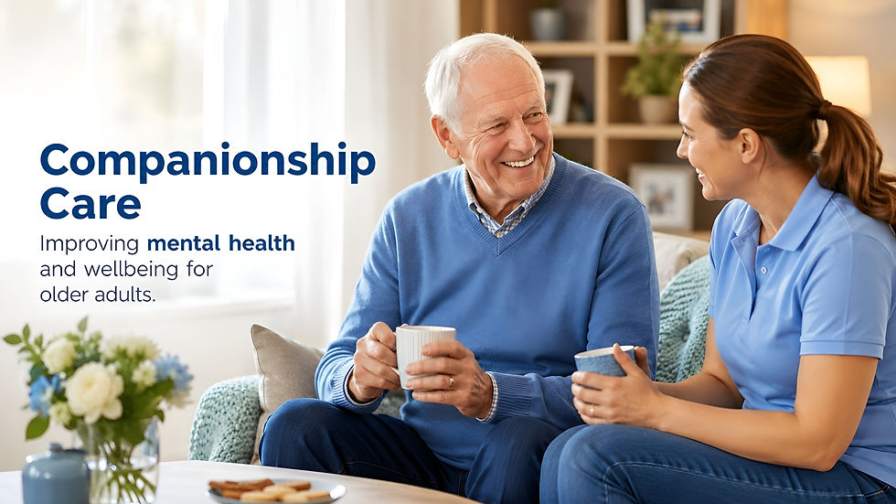 a home carer in dublin having tea with an elderly gentleman