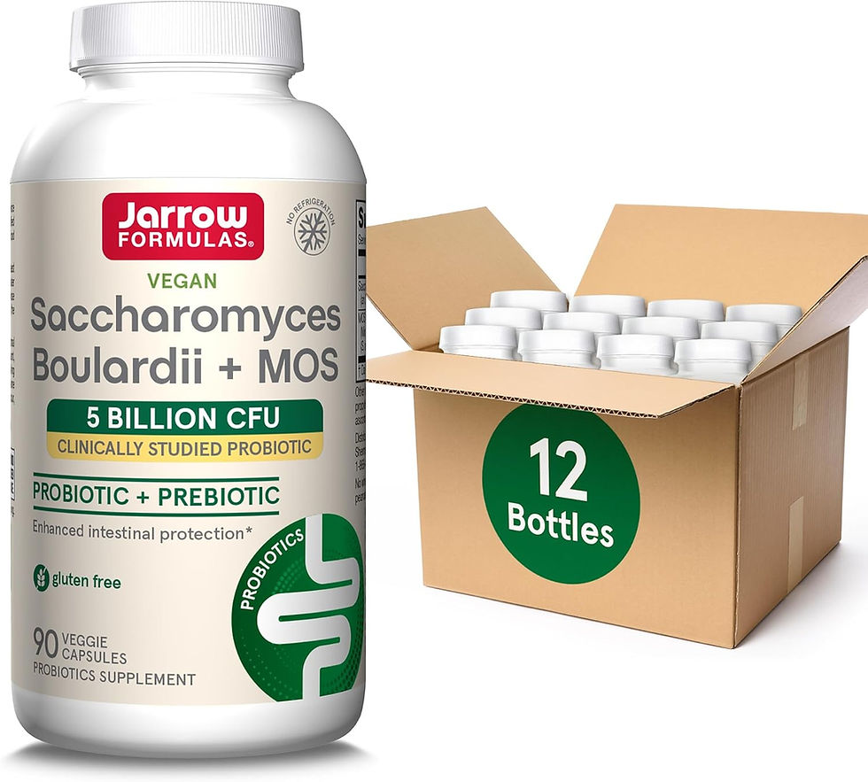 Bottle of Jarrow Formulas Saccharomyces Boulardii Probiotics, offering 5 billion CFU for gut health, chronic diarrhea relief,