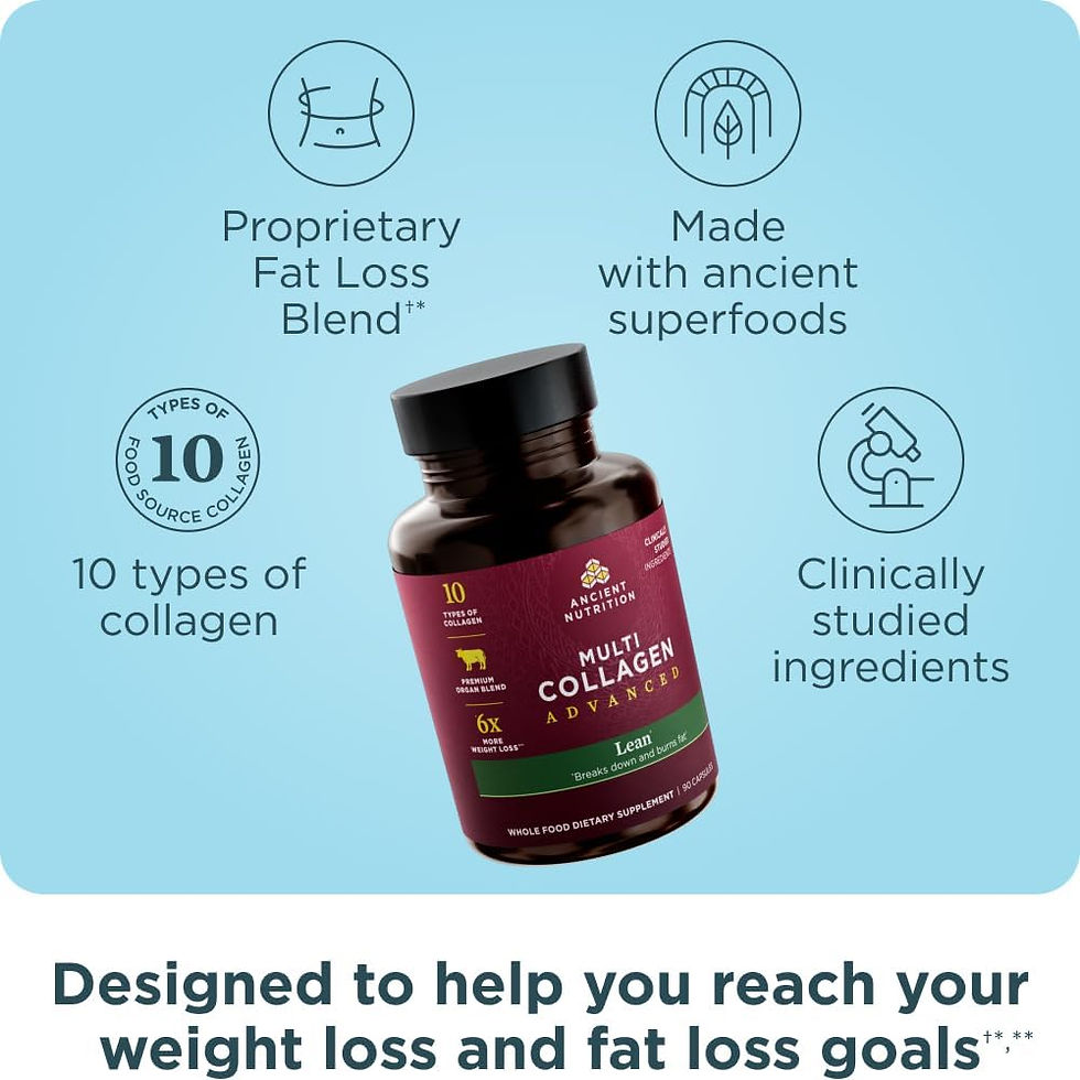 Close-up of Collagen Protein label, showcasing its benefits for weight loss, joint health, and muscle recovery.