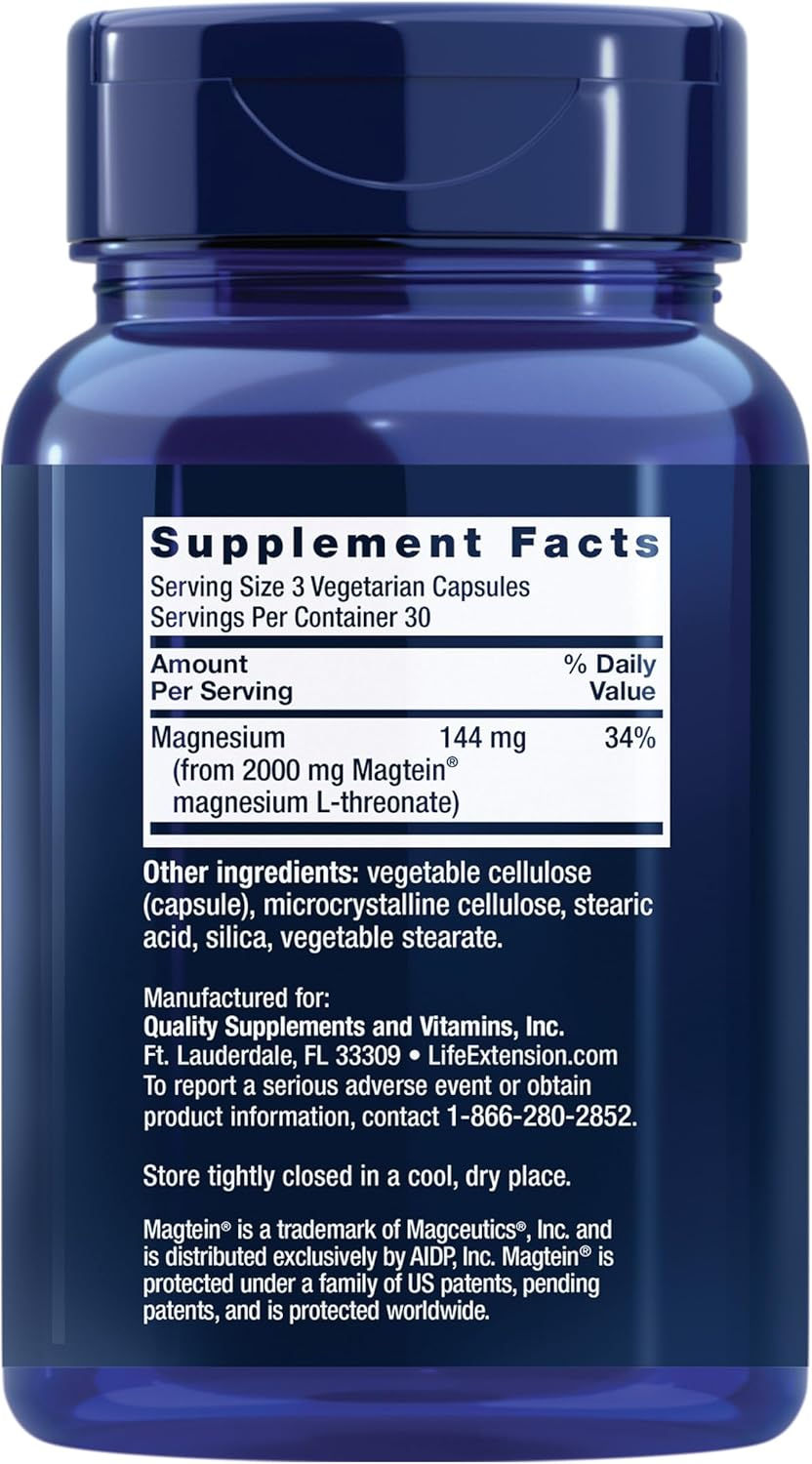 Life Extension Neuro-Mag Magnesium L-Threonate, Magnesium L-threonate, Memory H