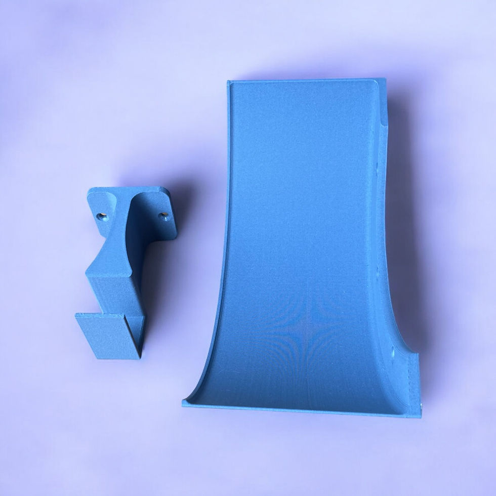 Miniaturbild: blauer Gitarrenhalter, Seitenansicht