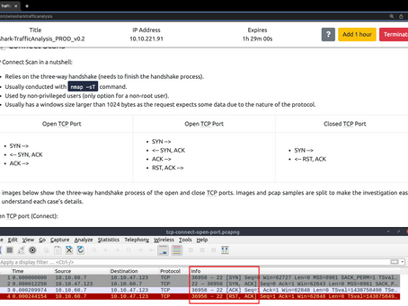 Practising traffic analysis in Wireshark