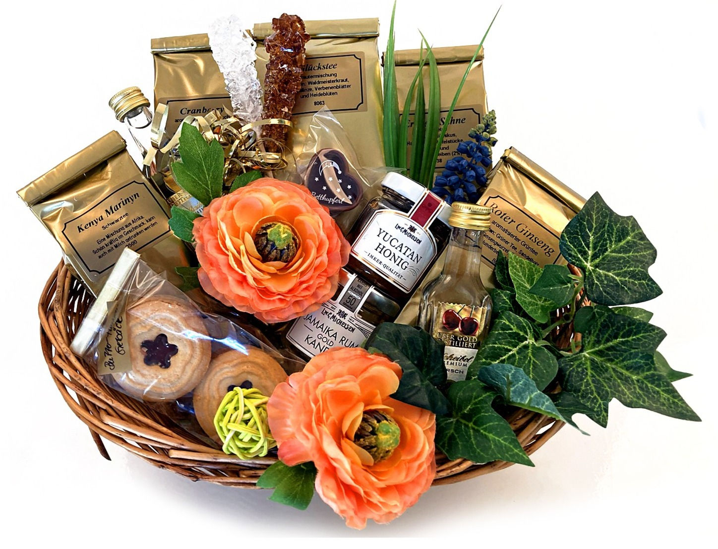 Präsentkorb "Teehaus" (apricot)