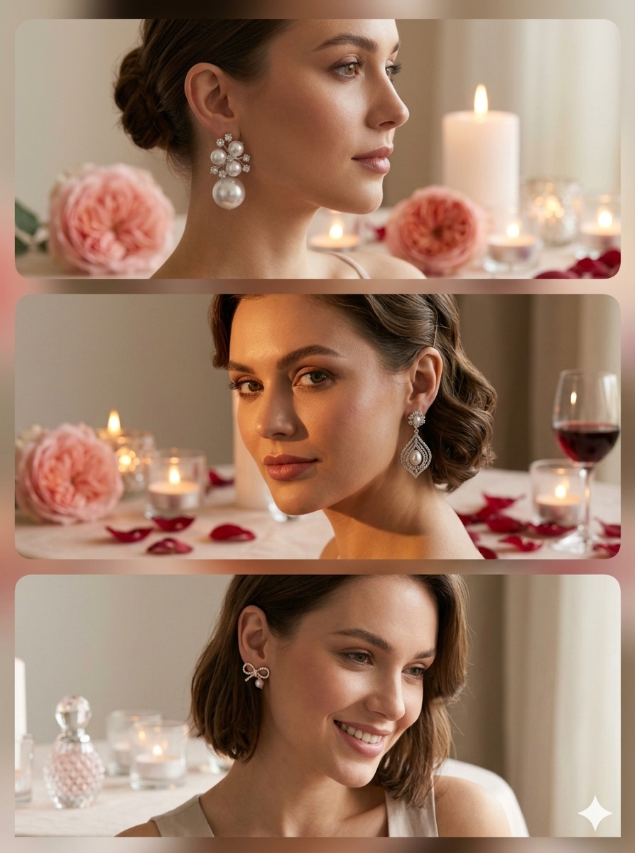 Elegant woman wearing earrings.