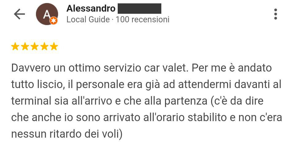 recensioni car valet fiumicino
