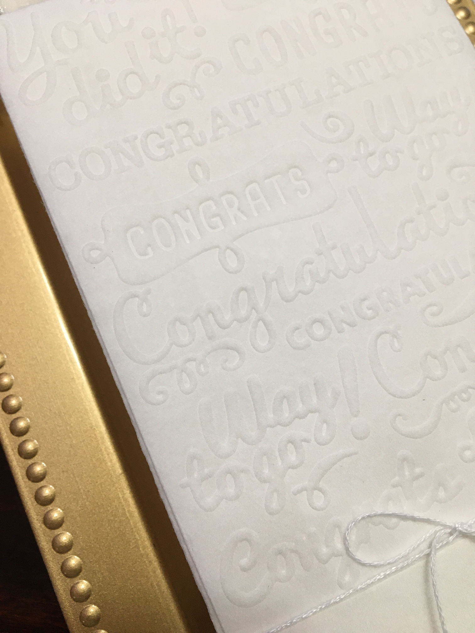 Congrats Embossed Scented Hand Towel