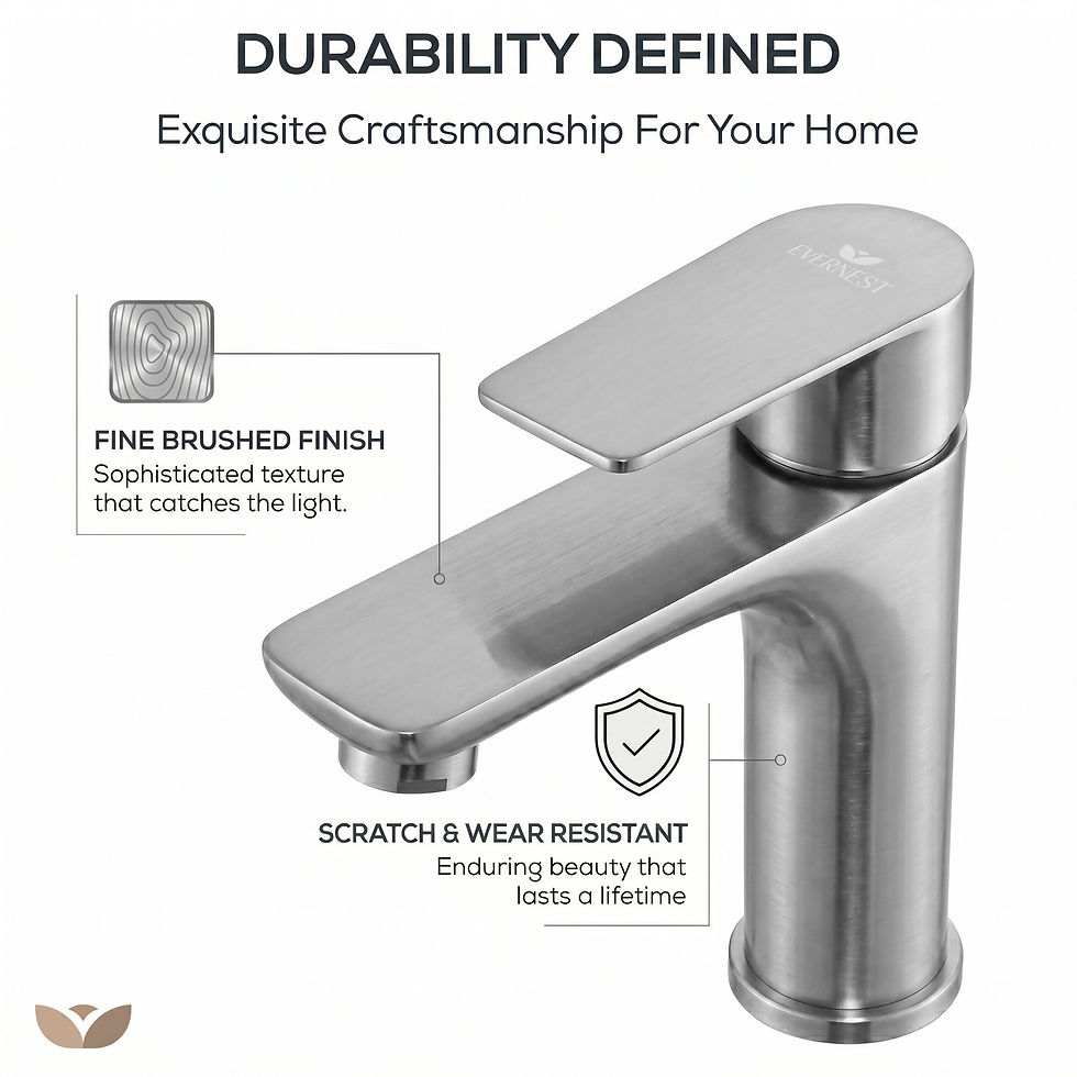 Thumbnail: Evernest Signature Series: Brushed Nickel 304 Stainless Steel Basin Faucet