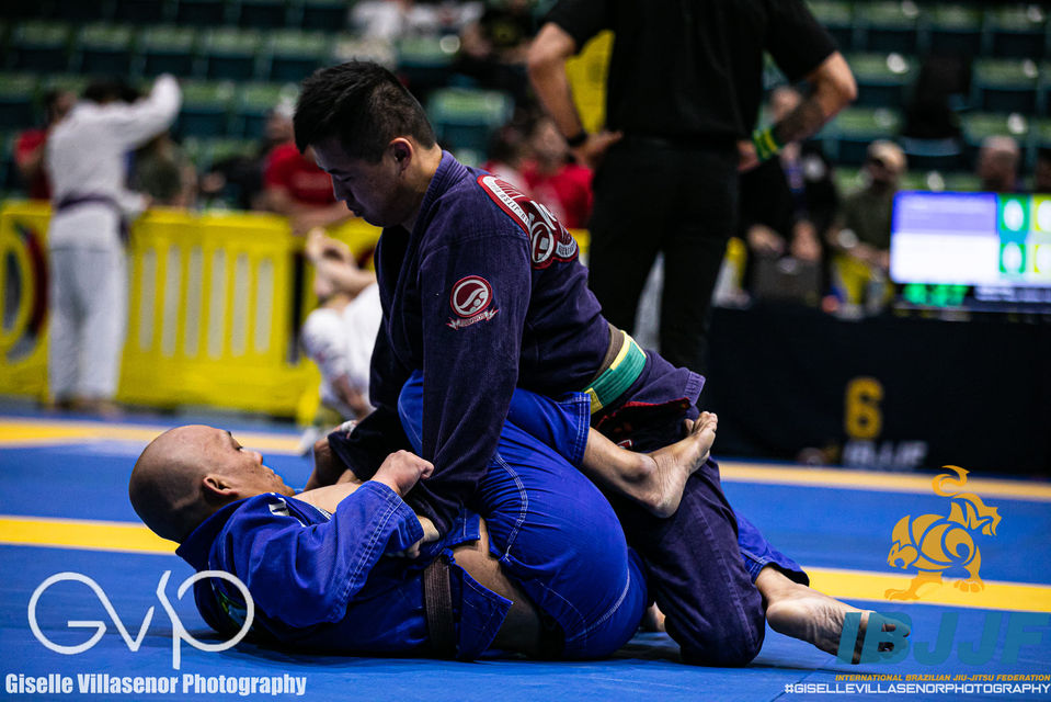 A student from Pica Pau competes in an IBJJF tournament outside of Chicago in 2021.