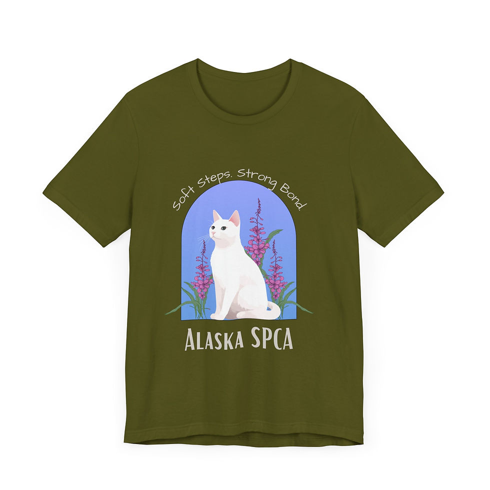 Thumbnail: Alaska SPCA Cat Tee:  Soft Steps Strong Bond