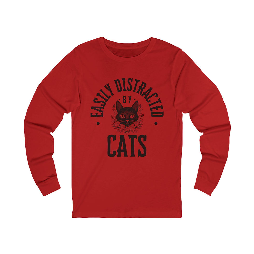 Thumbnail: Easily Distracted by Cats Long Sleeve Tee