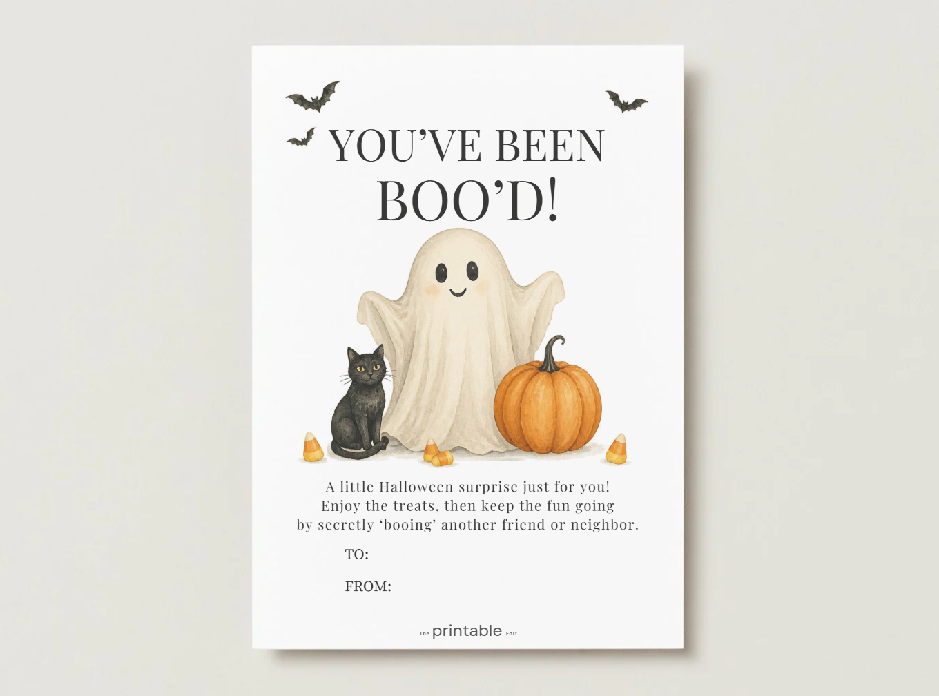 Halloween You’ve Been Boo’d Printable Card