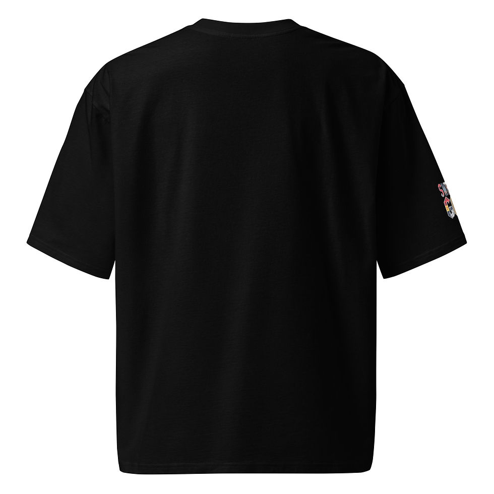 Thumbnail: Swerve God Limited-Run Oversized Black Streetwear T-Shirt with Retro Patch-Art 