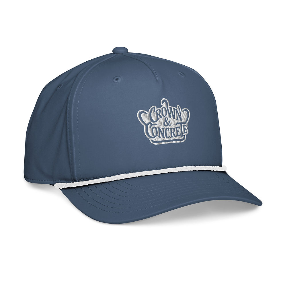 Miniaturbild: Crown & Concrete 3D-Puff Rope-Bill Snapback – “Concrete Blue” Limited Drop