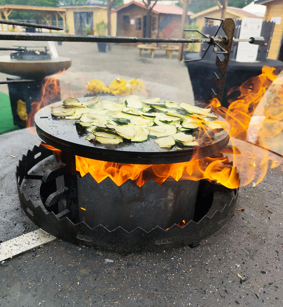 Miniature : courgettes en cuisson sur plaque plancha 