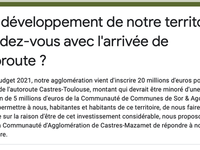 Les élu.e.s de la Communauté d'agglomération n'ont pas jugé nécessaire de nous répondre...