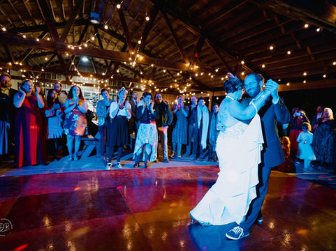 Bride and Groom Blues Dancing