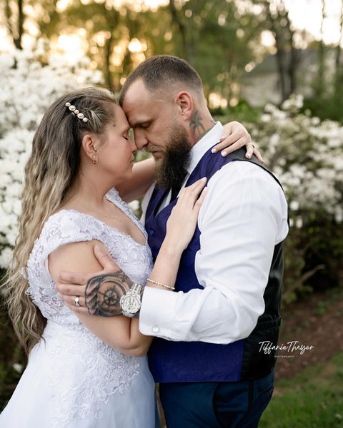 Groom with Tattoos, Outdoor wedding