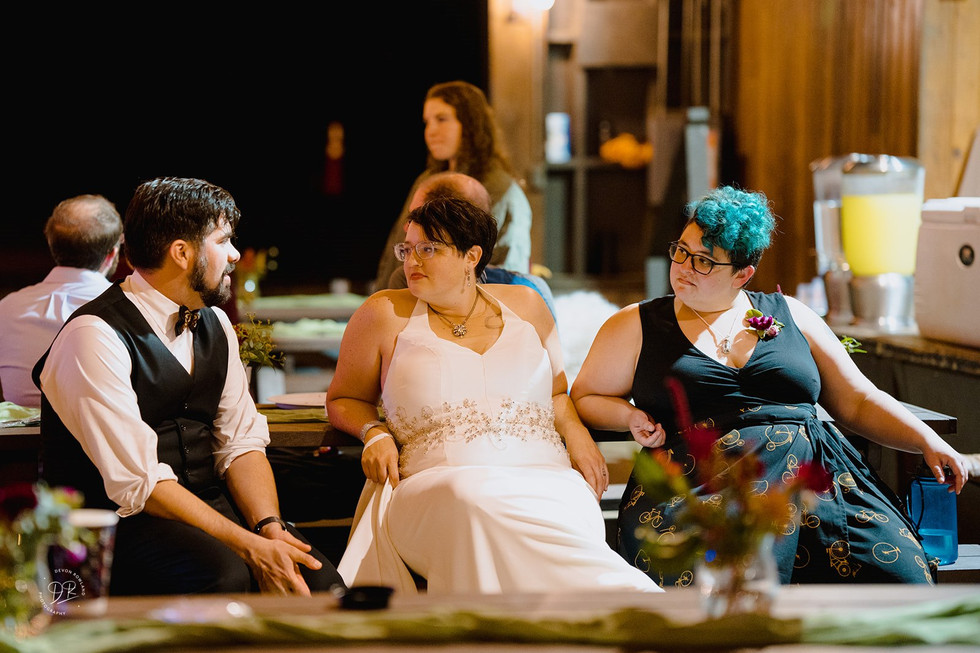 bride talking to guests