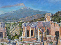 The Greek Temple At Taormina