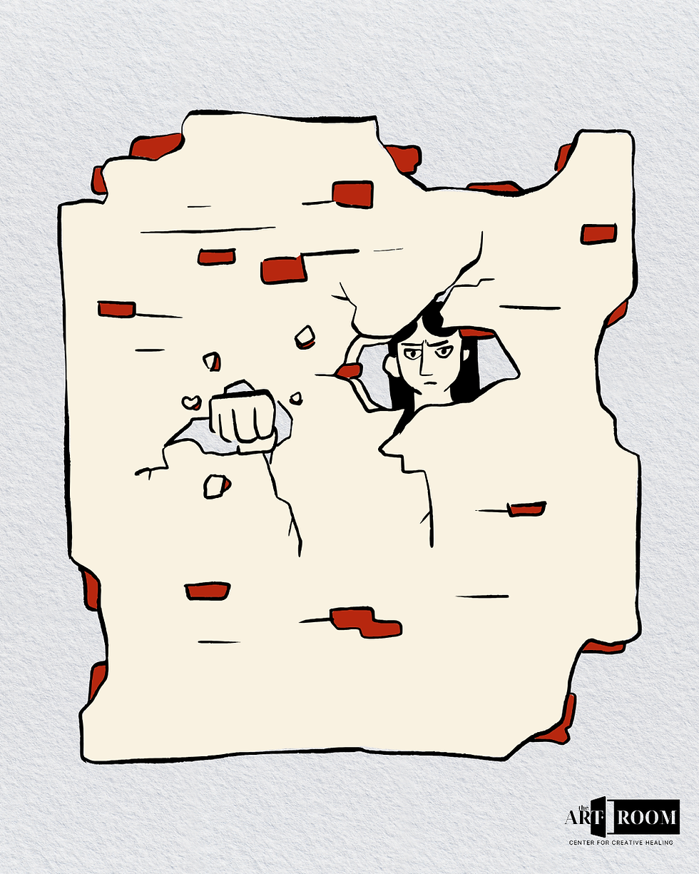 Person punching a hole in a wall