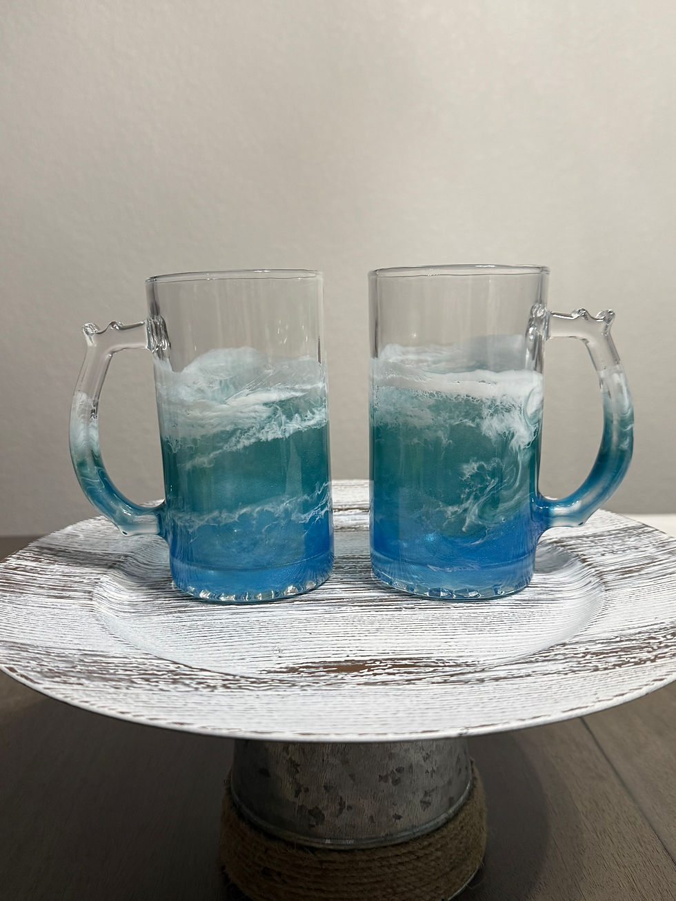 Thumbnail: Ocean Resin Beer Mugs with Handles – 26.5 oz