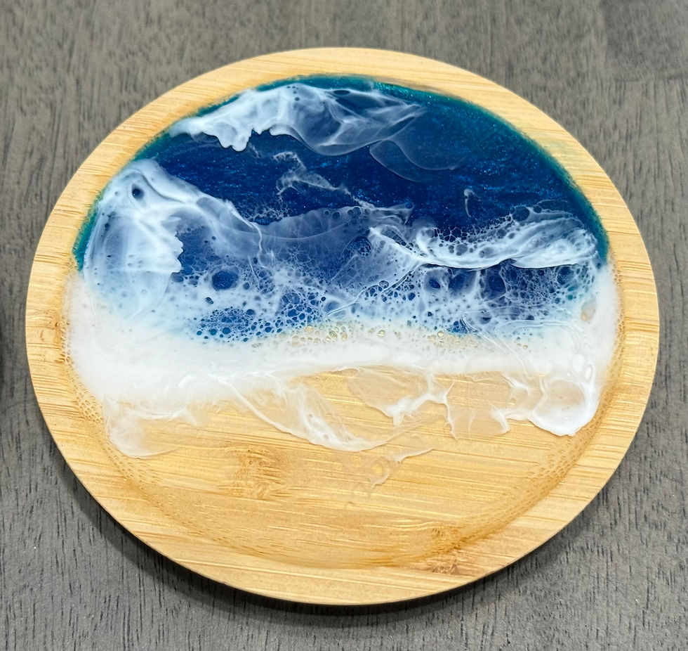 Thumbnail: Ocean Resin Wine Glass Toppers Coaster Set