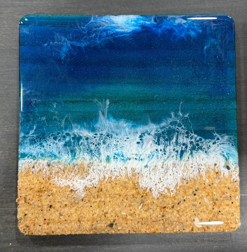 Thumbnail: Ocean Resin Square Coasters – Set of 4