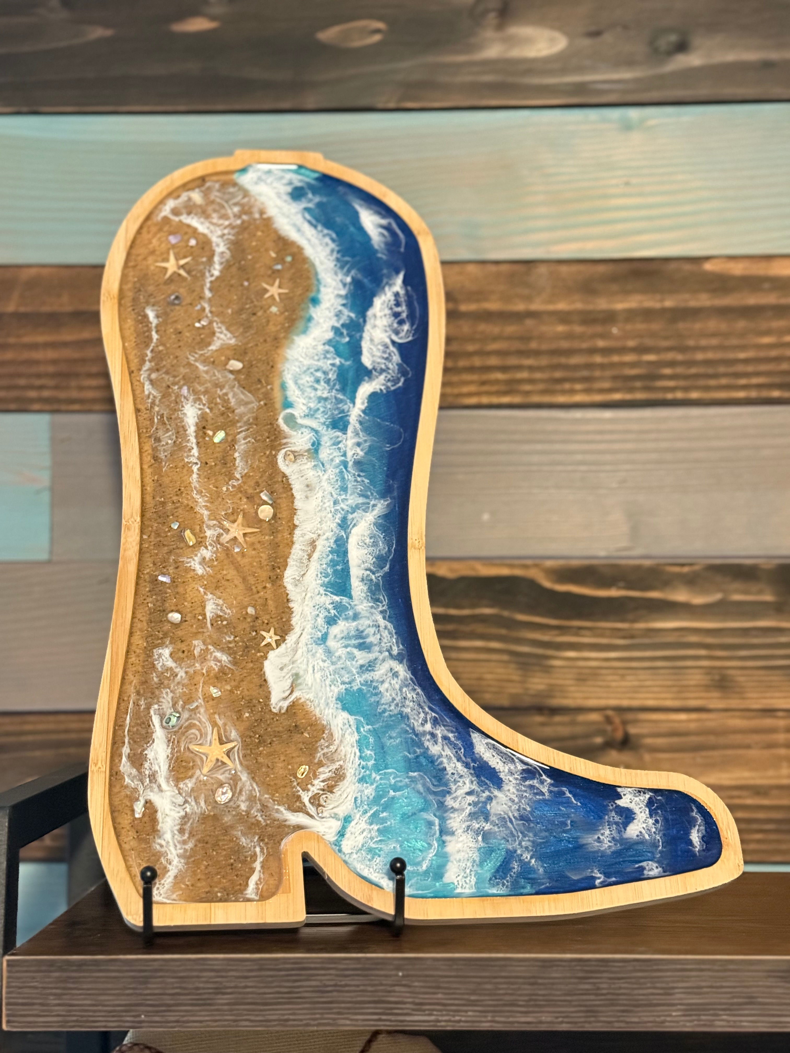 Coastal Cowgirl Cowboy Boot Charcuterie Board