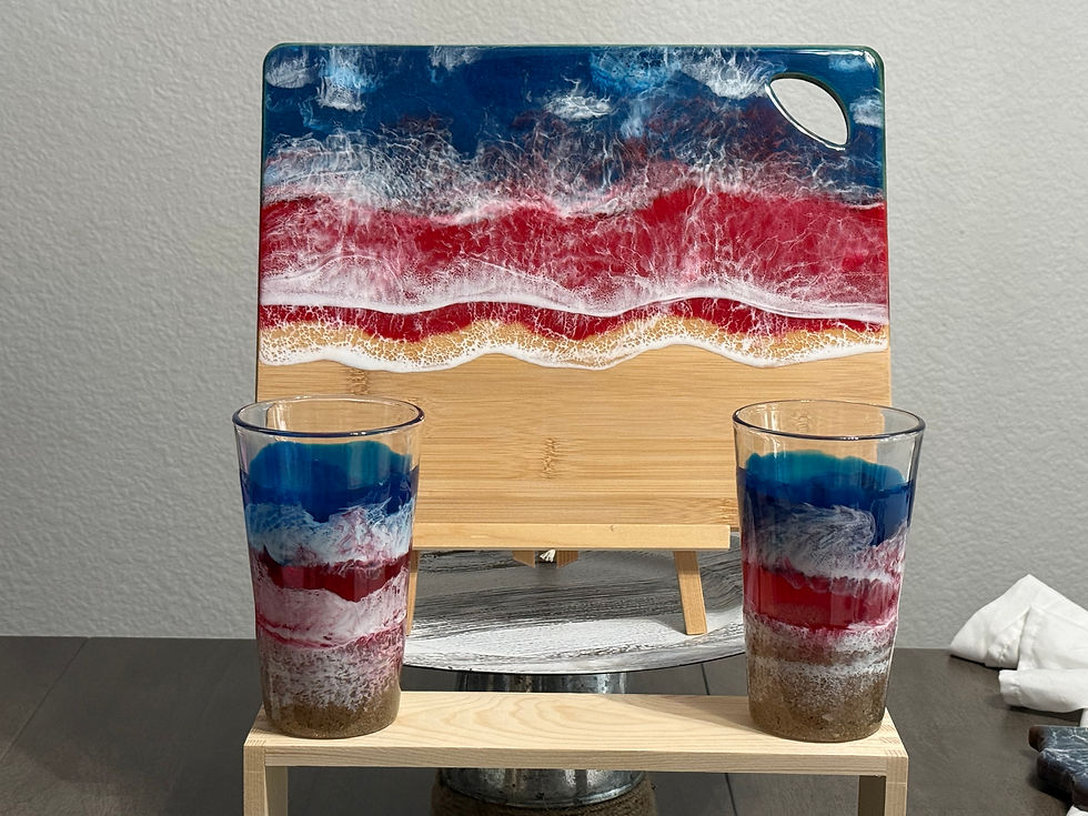Thumbnail: From Sea to Shining Sea Collection – Patriotic Coastal Resin Serving Board