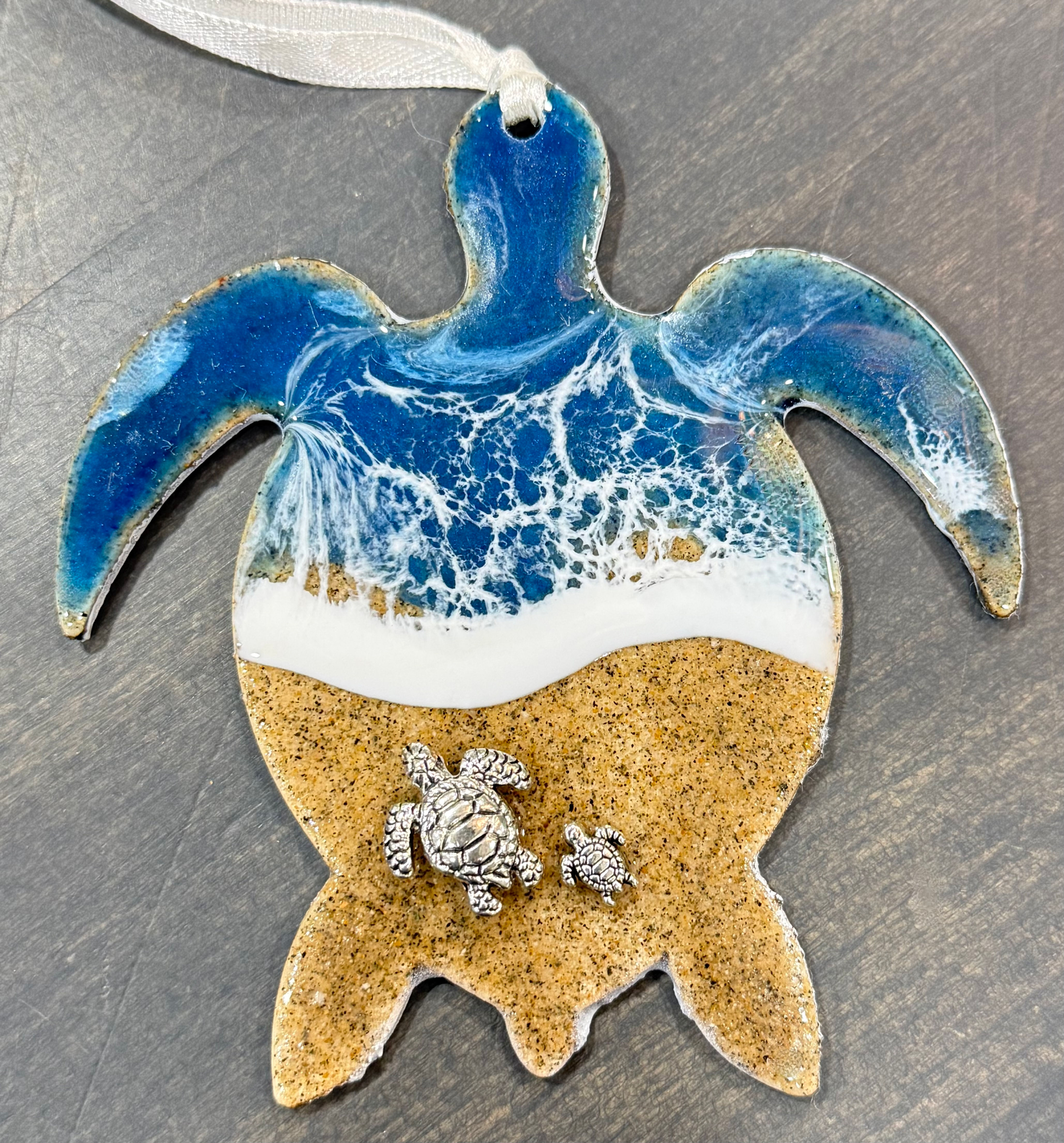 Ocean Resin Sea Turtle Ornament