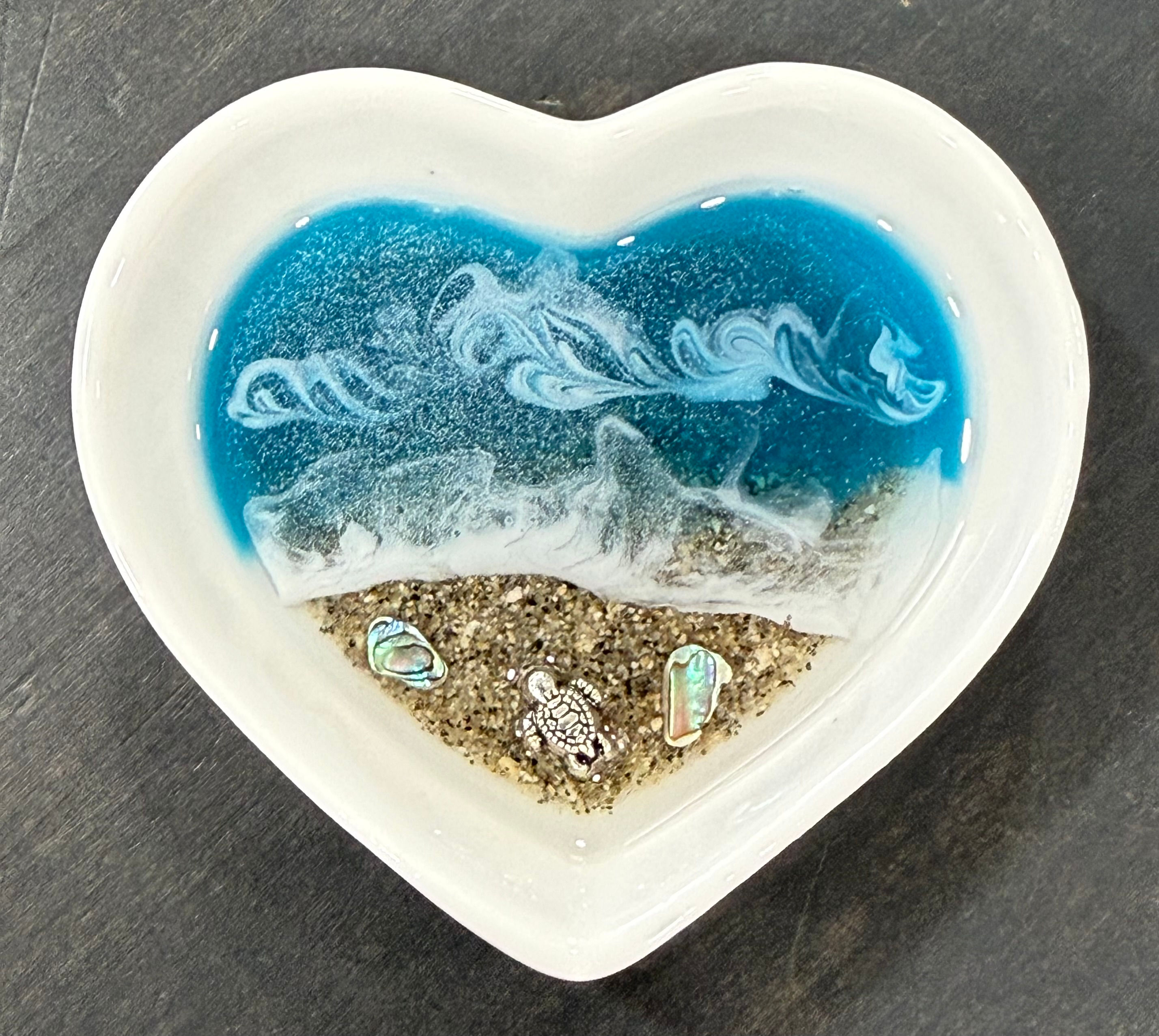 Heart Ocean Resin Ceramic Dish