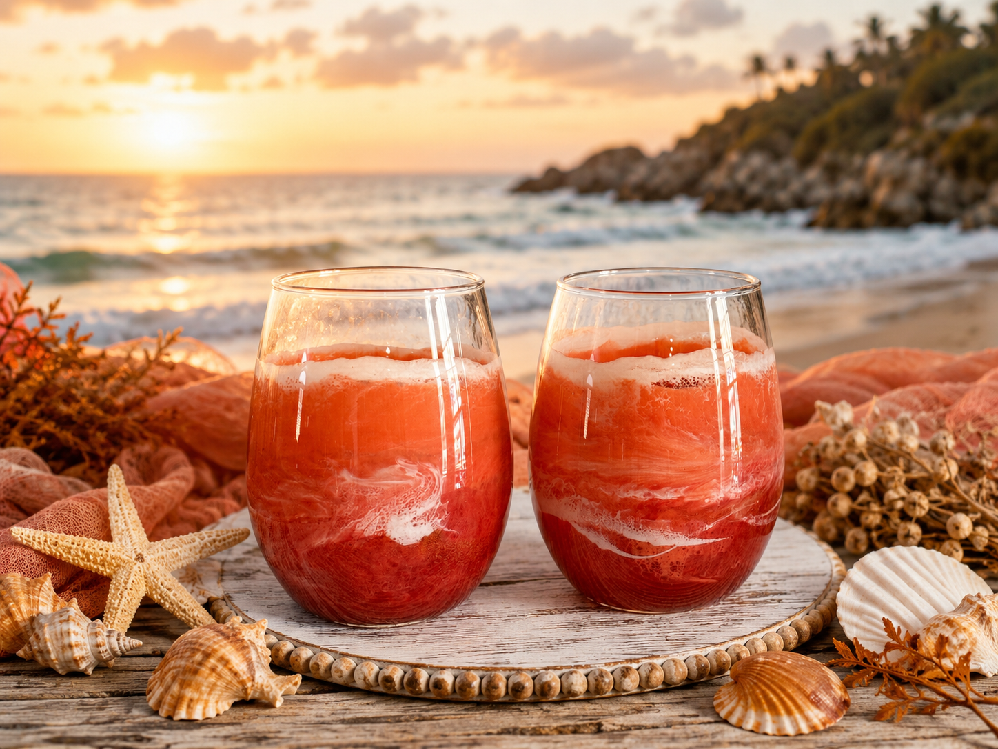 Copper Sunset Stemless Wine Glasses – Set of 2