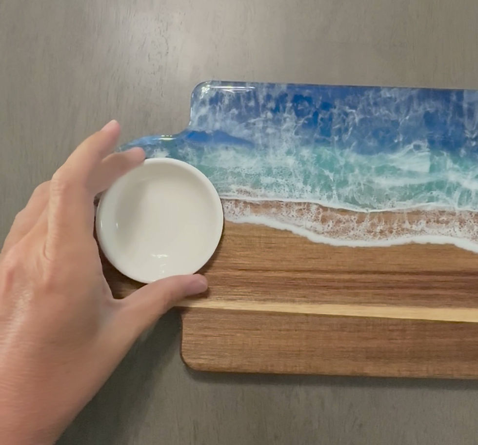 Thumbnail: Ocean Resin Charcuterie Board – Dual Handle (20” x 7”)