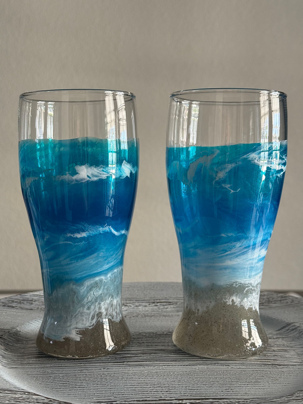 Thumbnail: Coastal Resin Beer Pint Glass - 🌊 19 oz