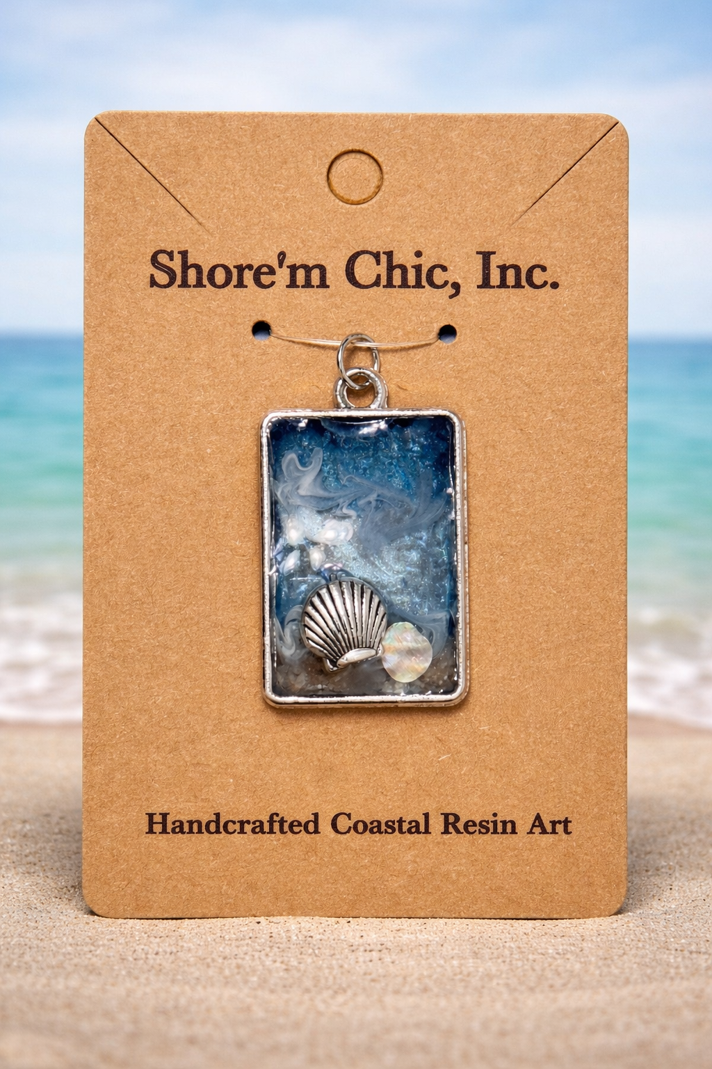 Handcrafted Coastal Resin Pendant