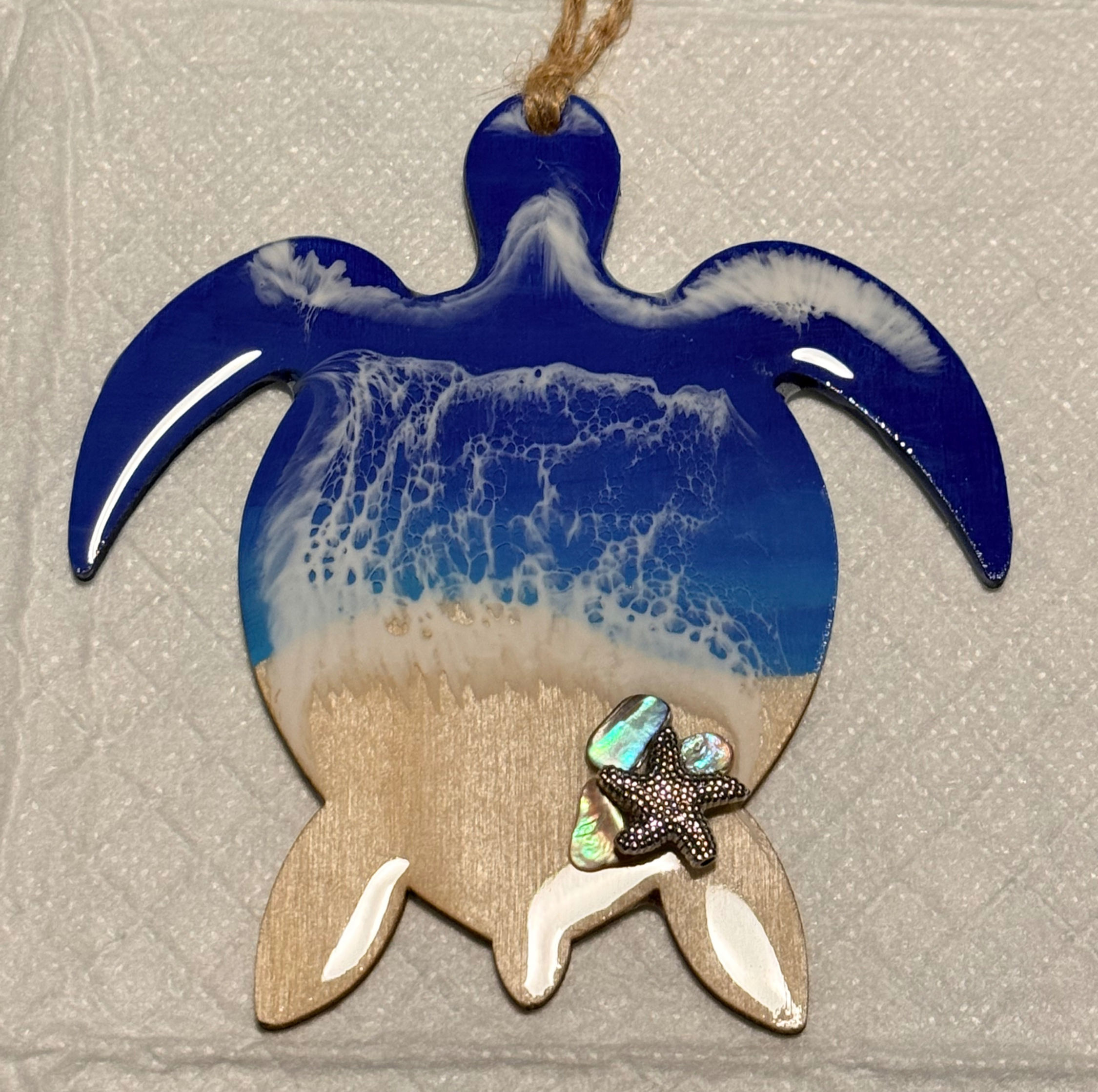 Ocean Resin Sea Turtle Ornament