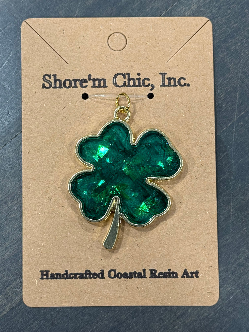 Thumbnail: Shamrock Resin Pendant – GOLD - Limited Edition