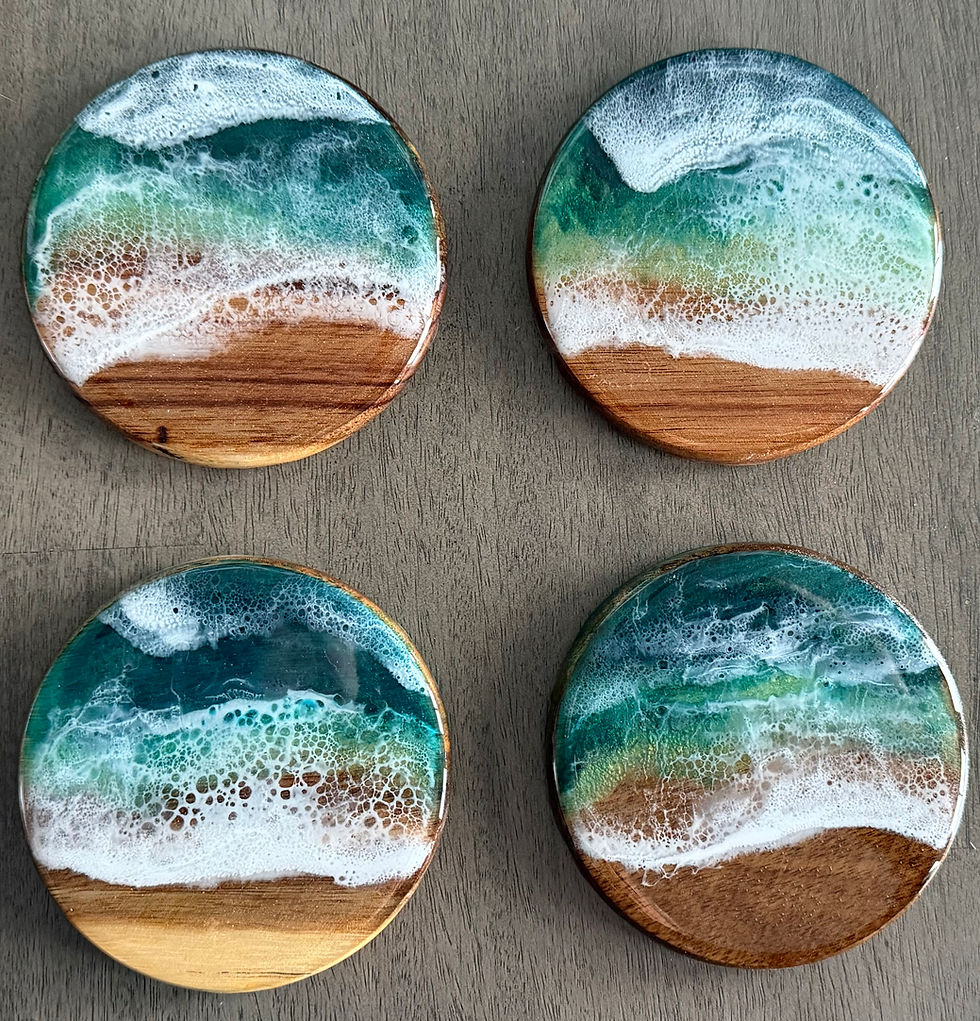 Thumbnail: Ocean Resin Round Coasters – Set of 4