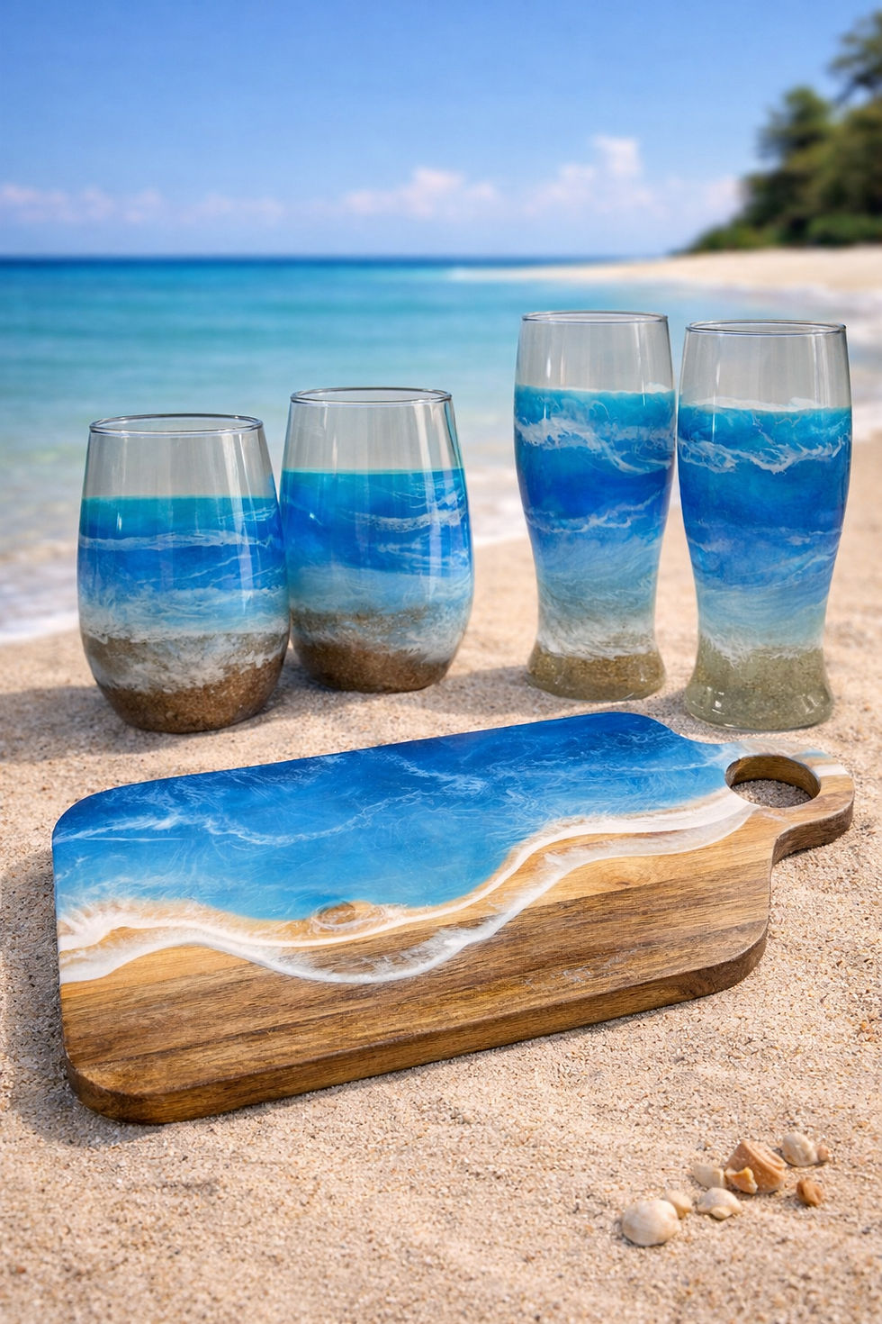 Thumbnail: Coastal Resin Beer Pint Glass - 🌊 15.5oz