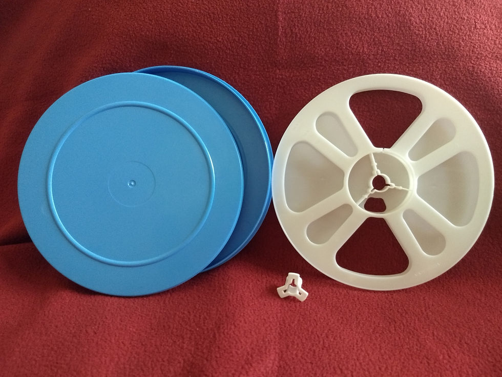 Thumbnail: TayloReel Dual 8mm 400 ft. White Plastic Reel and Film Can Set