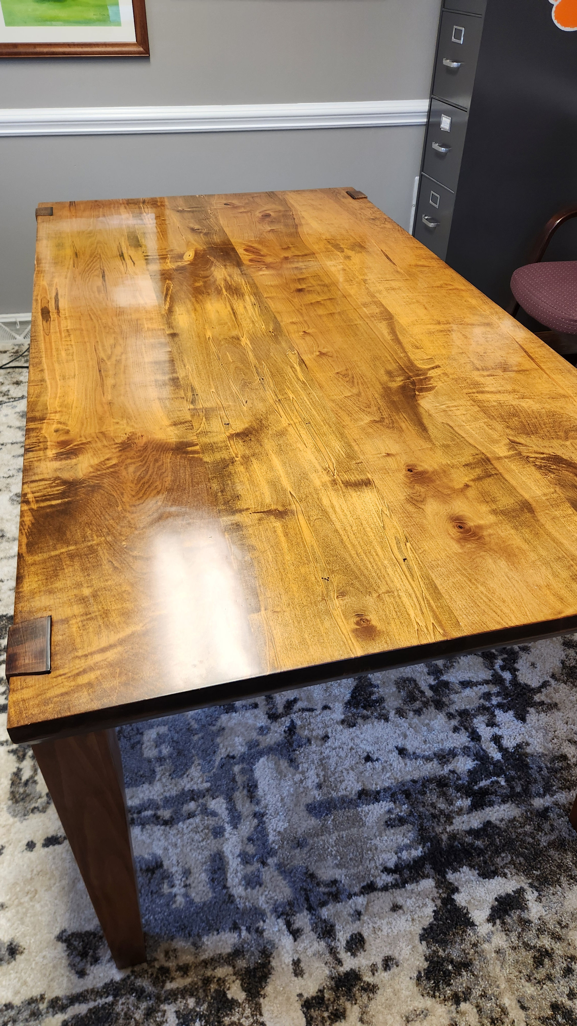 Custom Desk With Wooden Base