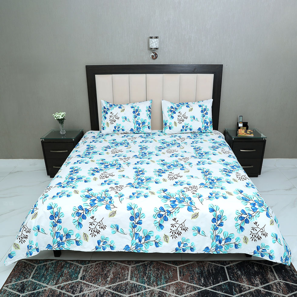 Thumbnail: Elite Home King Size 3-Pcs Printed Fabric Bedsheet
